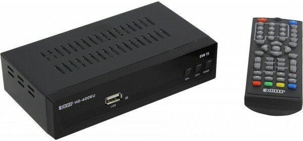 Ресивер эфирный цифровой DVB-T2 HD HD-600RU металл, дисплей, Эфир