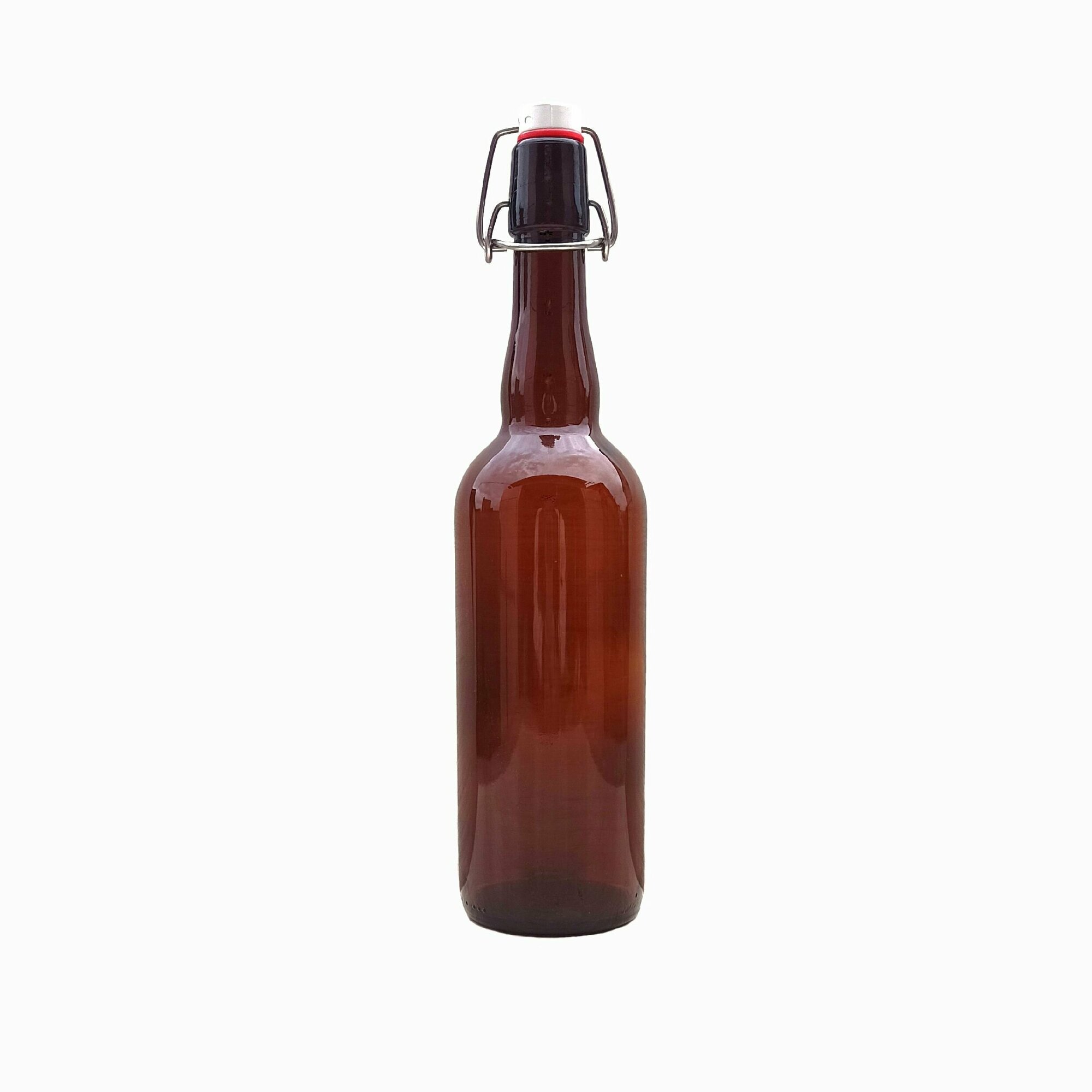 Стеклянная коричневая бутылка с бугельной пробкой 0,5 литра - фотография № 2