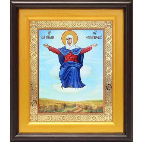 Икона Божией Матери Спорительница хлебов, широкий киот 21,5*25 см икона божией матери целительница широкий киот 21 5 25 см