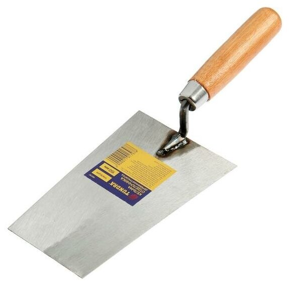 фото Кельма отделочника тундра, "трапеция", деревянная рукоятка, 150 мм