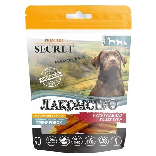 Секрет (Secret) 3шт х 90г лакомство палочки из трески с курицей, кунжутом для собак