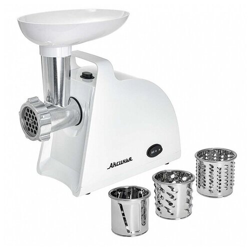 Мясорубка электрическая 2000 Вт 18 кгмин аксинья КС-2005С белая 3 насадки-овощерезки 357200₽