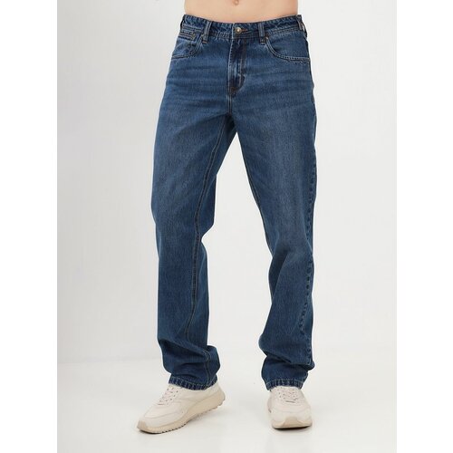 Джинсы KRAPIVA, размер 34/34, синий джинсы прямые krapiva прямой силуэт средняя посадка размер 34 34 синий