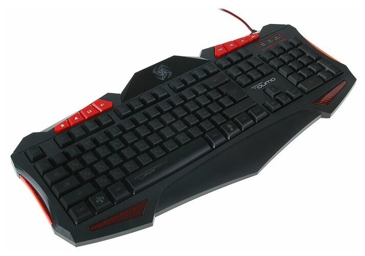Клавиатура Qumo Dragon War Axe, игровая, проводная, подсветка, 112 клавиш, USB, чёрная. В наборе 1шт.