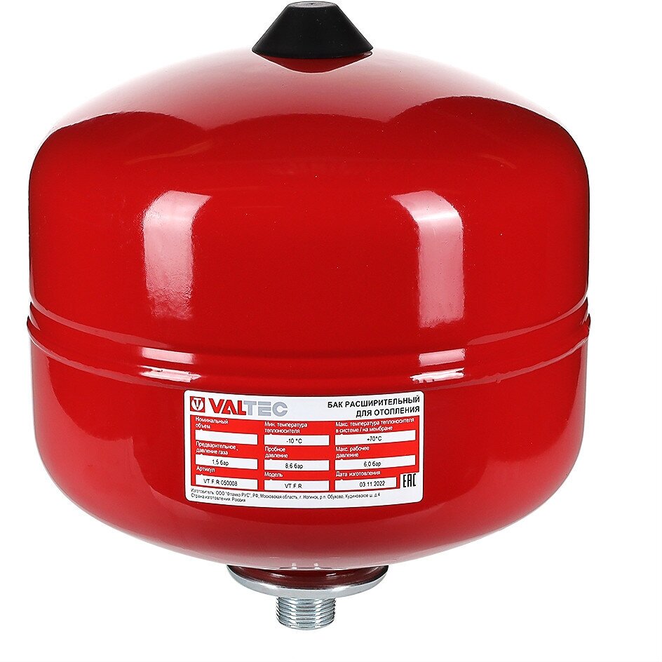 Расширительный бак для отопления Valtec 18л, красный VT. F. R.050018