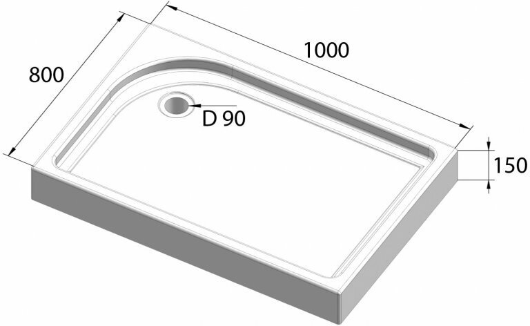 Душевой поддон 100x80 BelBagno Tray TRAY-BB-AH-100/80-15-W-R