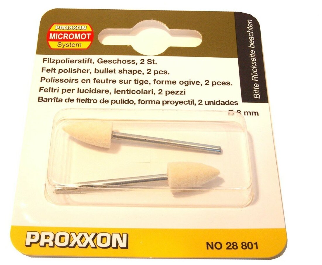 Изображение Войлочные насадки Proxxon 28801, конус 8 мм, 2 шт