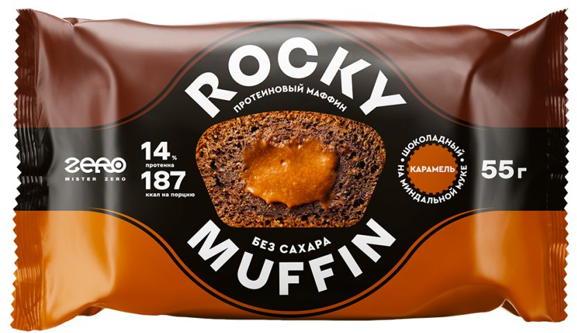 ZERO Rocky Muffin (55 гр.) 3шт (шоколад-карамель) - фотография № 1