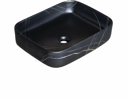 Раковина накладная в ванную комнату SHELL-0619 Black Marquina, черная (515*400*130)