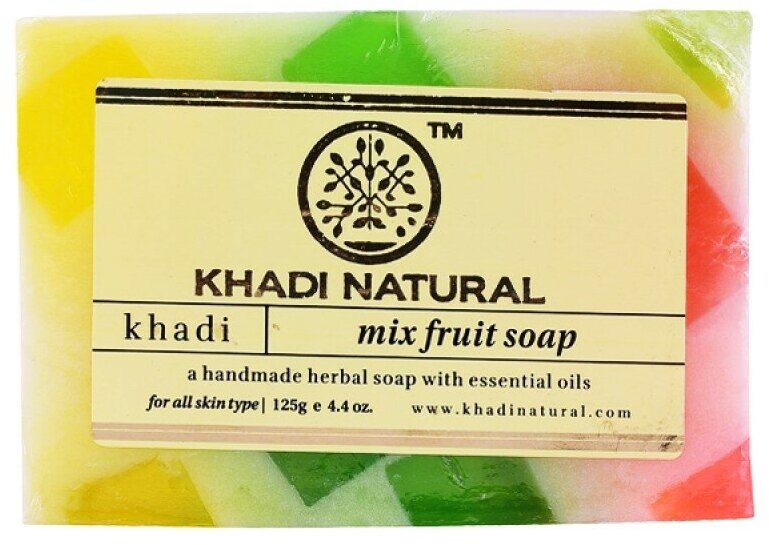 Мыло Фруктовый Микс марки Кхади (Miх Fruit soap Khadi), 125 грамм