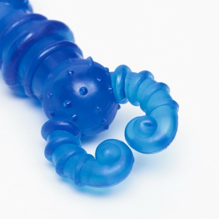Игрушка жевательная "Краб", прозрачная, TPR, 12 см, голубая - фотография № 3