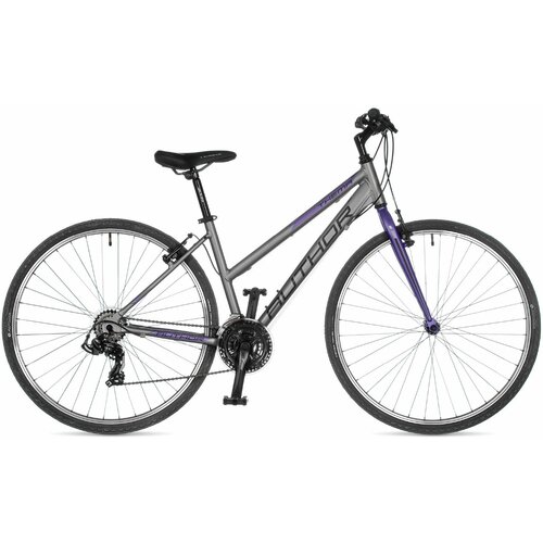 Женский велосипед Thema AUTHOR 2023 серебро/фиолетовый велосипед гибридный author vertigo 22