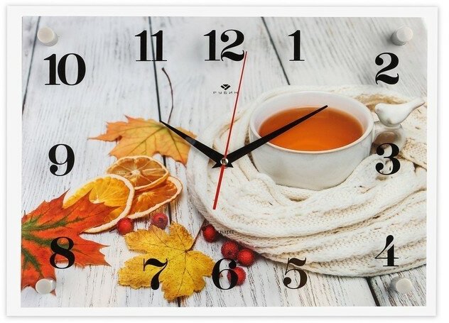 Часы настенные, серия: Кухня, "Чай на даче осенью", плавный ход, 30 х 40 см 9902048