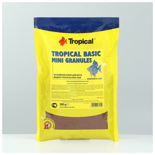 Корм для рыб Tropical Basic Mini Granules, пакет, тонущие гранулы, 300 г