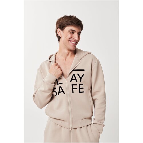 Худи, KChTZ, цвет бежевый, дроп Play safe, XL