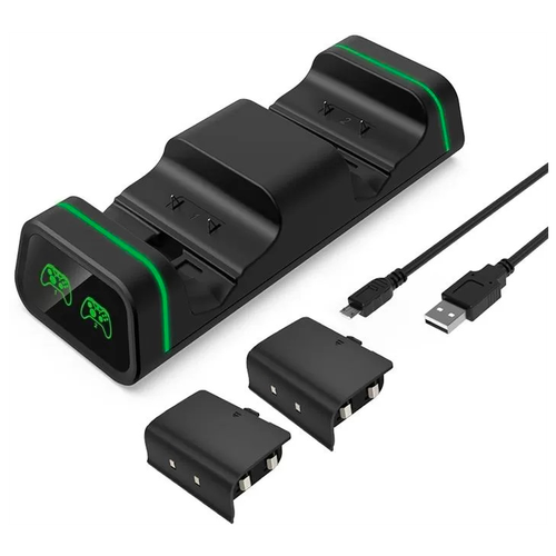 зарядная станция для геймпадов xbox one series аккумулятор 1200mah tyx 0607 4шт в комплекте Зарядная станция / Док-станция c индикацией + 2 аккумулятора 800 мАч для 2-x геймпадов Xbox One / Xbox Series S / XDOBE TYX-19006