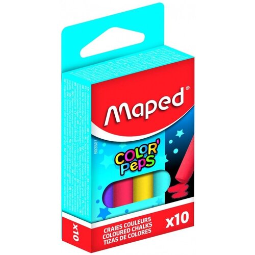 фото Мел цветной maped color'peps, круглые, 10шт, картон. уп, 10 уп.
