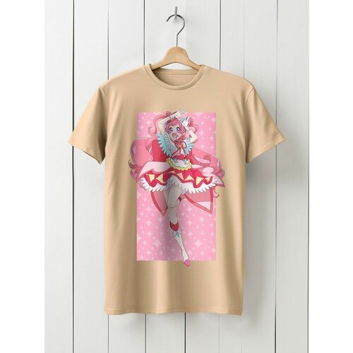 фото Футболка твоя футболка!, хлопок, принт сюжетный, размер 3xl, бежевый