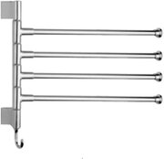 Держатель для полотенец в ванную четверной с крючком /рога поворотные/ вешалка TM 54 цвет хром из латуни