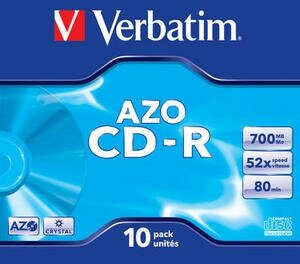 Диск CD-R Verbatim 43327 700МБ, 80 мин, 52x, 10 шт, Crystal Jewel Case, DL+