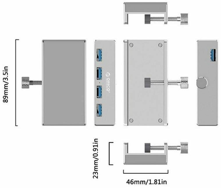 USB-концентратор ORICO MH4PU-SV разъемов: 4