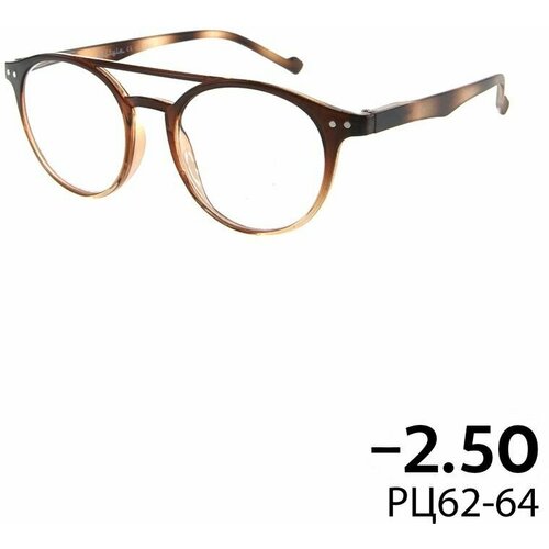 Очки для зрения -2.50 KC-1901 (пластик) коричневый / очки для дали -2.50