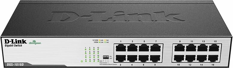 D-Link DGS-1016D/I2A Неуправляемый коммутатор с 16 портами 10/100/1000Base-T