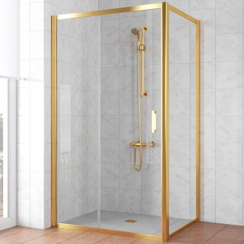 Vegas Glass Душевой уголок Vegas Glass ZP+ZPV NOVO 130*80 09 01 профиль золото, стекло прозрачное