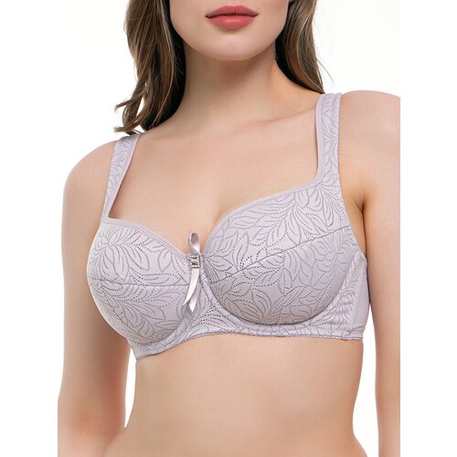 Бюстгальтер классика  Mia-Mella, боковая поддержка, дышащий материал, кружевной, бретели регулируемые, широкие, несъемные, размер 90D, фиолетовый