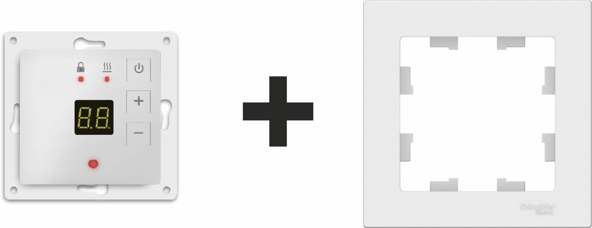 Терморегулятор ЭргоЛайт ТР-09 Атлас Дизайн в рамки Schneider Electric Atlas Design Для теплого пола, белый - фотография № 2