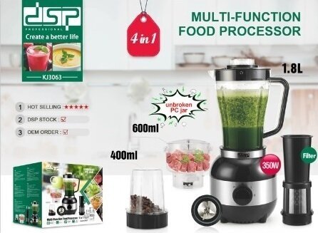 фото Высококачественный Кухонный комбайн 4/1 KJ-3063/ Приготовление смузи пюре фарша /Кофемолка