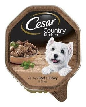 Влажный корм для собак Cesar Country Kitchen, говядина, индейка 