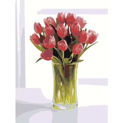 Картина по номерам Тюльпаны в вазе на стену
