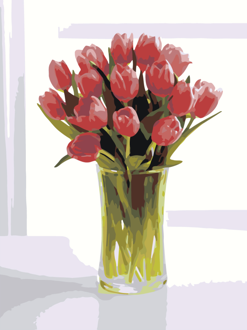 Картина по номерам Тюльпаны в вазе на стену