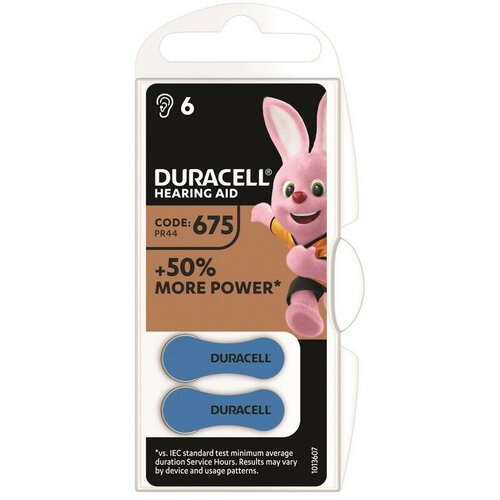 Батарейки Duracell Hearing Aid ZA675 для слуховых аппаратов 6 штук 5005481 996997