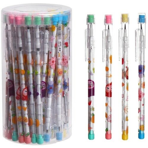 Карандаш секционный Ассорти чернографитный с ластиком микс50 шт 1771₽