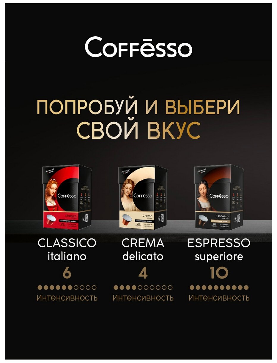 Кофе Coffesso "Classico Italiano", в капсулах для кофемашины Nespresso, 20 капсул - фотография № 7