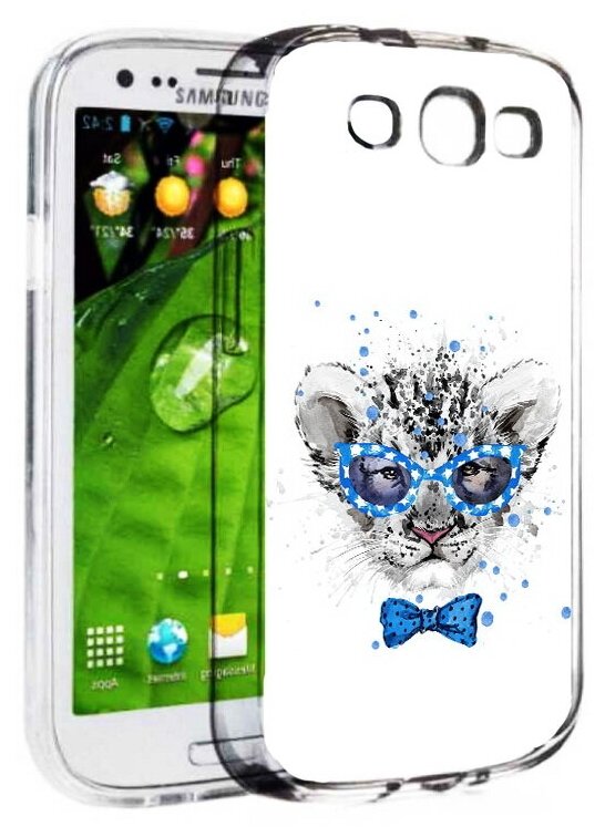 Чехол задняя-панель-накладка-бампер MyPads тигренок с бабочкой для Samsung Galaxy S3 GT-I9300/Duos GT-I9300I противоударный