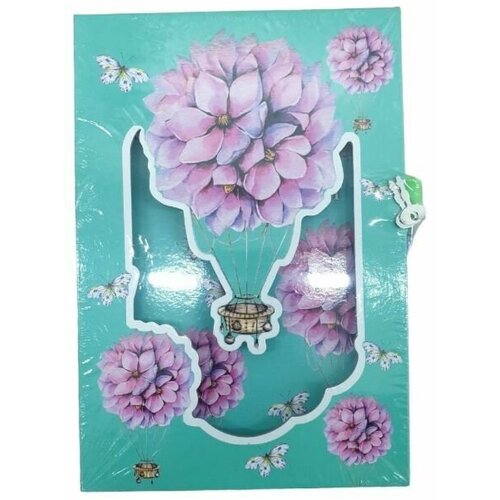 Подарочный набор Блокнот А5 с замочком ручкацветы 481₽