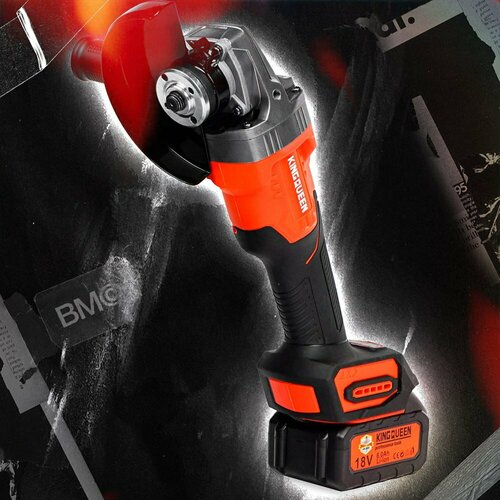 Угловая шлифовальная машина УШМ 125 мм болгарка аккумуляторная бесщеточная акб 125 мм KINGQUEEN 959000₽