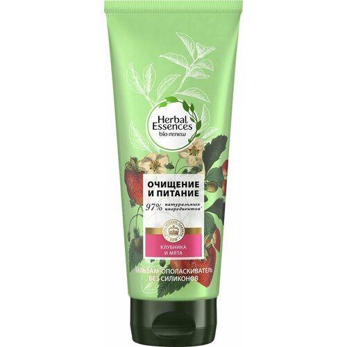 бальзам ополаскиватель для волос herbal essences белая клубника и сладкая мята 180мл х 2шт Бальзам-ополаскиватель для волос HERBAL ESSENCES Белая клубника и сладкая мята, 180мл