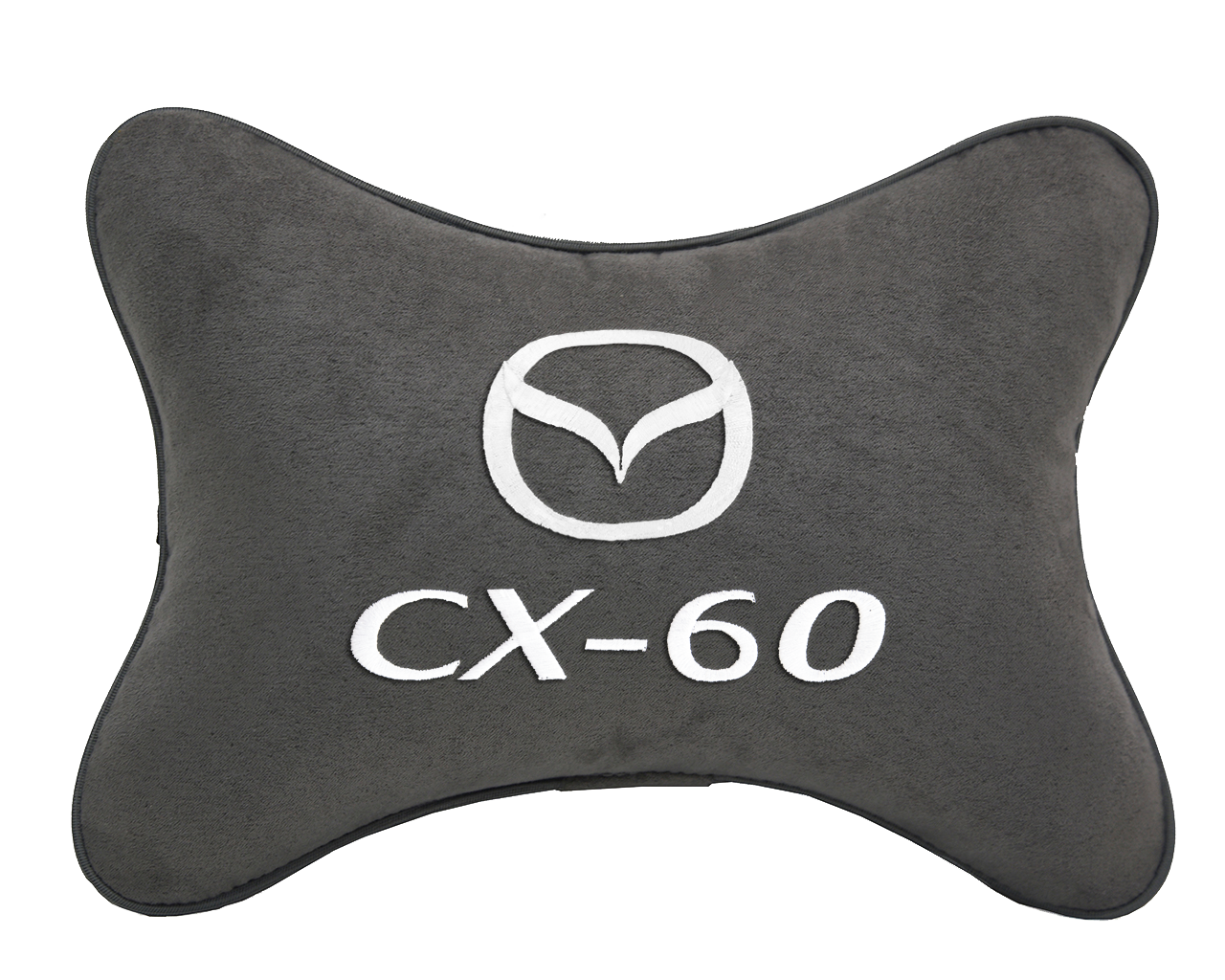 Подушка на подголовник алькантара D.Grey с логотипом автомобиля MAZDA CX-60