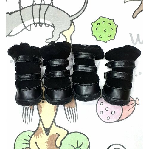 Ботинки с мехом для собаки 4шт. (№ 4 )