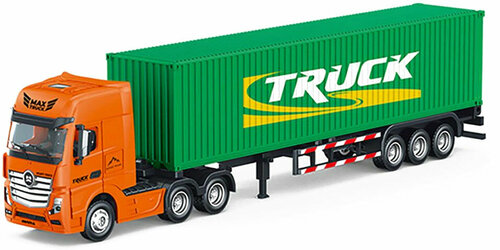 Металлический грузовик контейнеровоз HUI NA TOYS масштаб 1:50 - HN1732-GREEN (HN1732-GREEN)