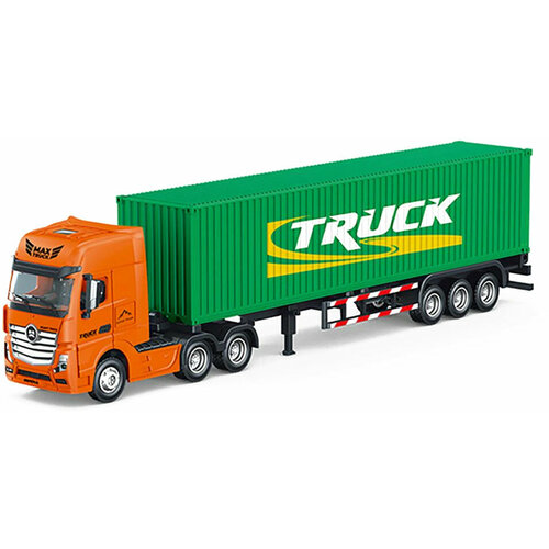 Металлический грузовик контейнеровоз HUI NA TOYS масштаб 1:50 - HN1732-GREEN (HN1732-GREEN)