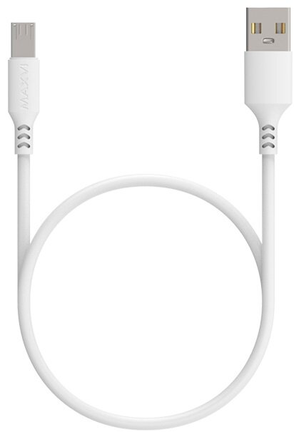 фото Кабель Maxvi (MC-A01L) micro USB, 1м, 2A, удлиненный разъем, белый