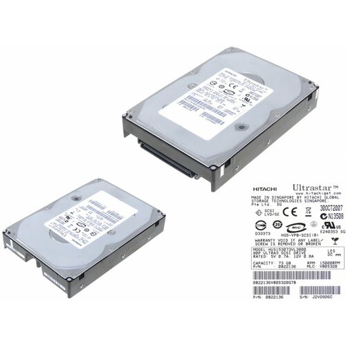 Жесткий диск Hitachi HUS153073VL3800 73Gb 15000 U320SCSI 35 HDD 1835000₽