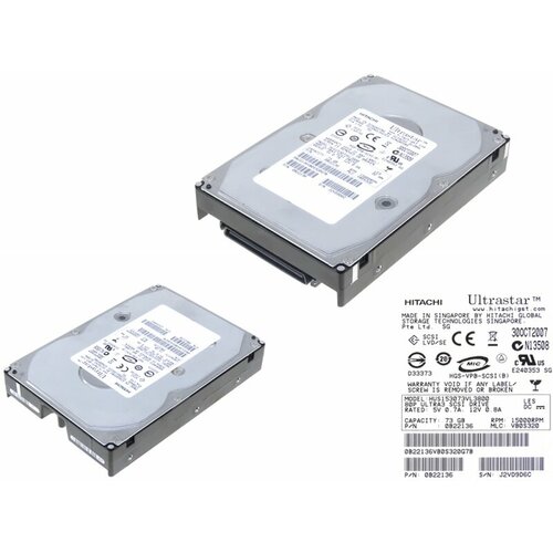 Жесткий диск Hitachi HUS153073VL3800 73Gb 15000 U320SCSI 3.5 HDD