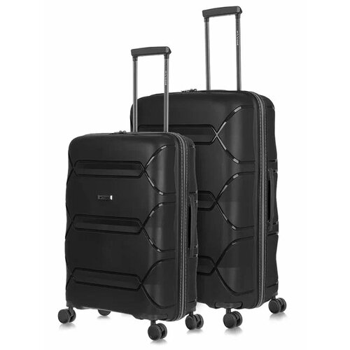 фото Комплект чемоданов l'case miami, 2 шт., 127 л, размер m/l, черный