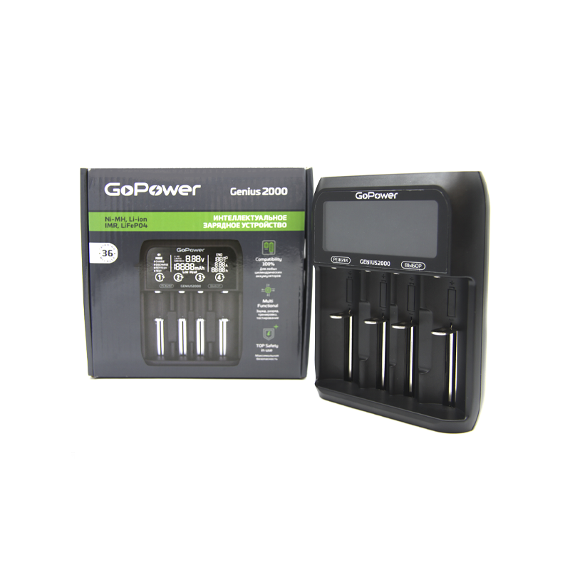 З/У для аккумуляторов GoPower Genius2000 Ni-MH/Ni-Cd/Li-ion/IMR/LiFePO4 4 слота (1/40) З/У для аккумуляторов GoPower Genius2000 (00-00017019) - фото №12